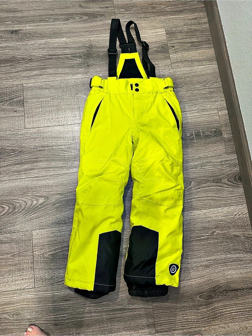 Killtec Kids Snow Bib Overalls in Yellow & Black Waist 8